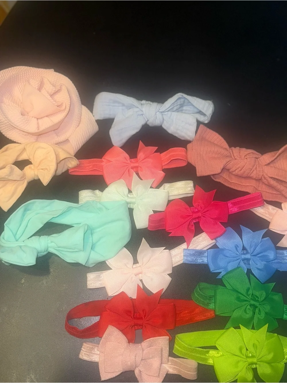 Source Unknown Kids Bow Headband Set - Bright Multi-Color Assortment